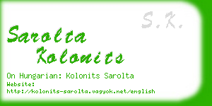 sarolta kolonits business card